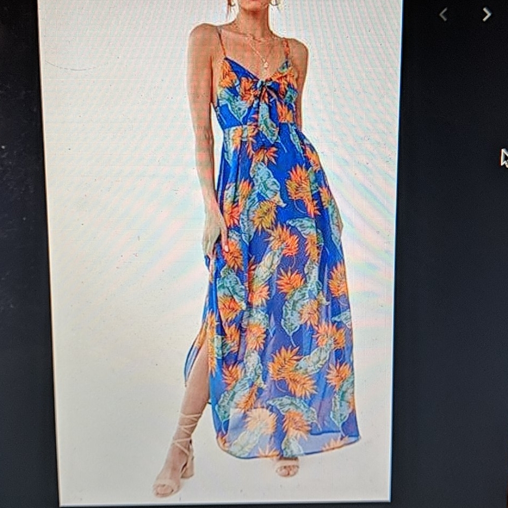 Tropical maxi dress NWT